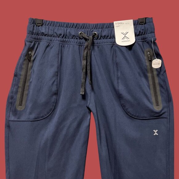 Xersion - Women's Mid-Rise Jogger Pants - Comfortable Fit-Navy Blue-Extra Small - Picture 14 of 16